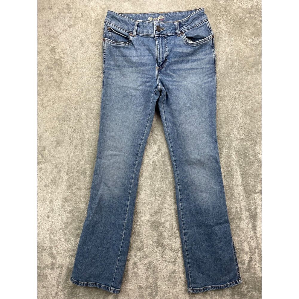 Wrangler 75th Anniversary Bootcut Jeans Side Slit Mid Rise size 7 28x33 Stretch‎